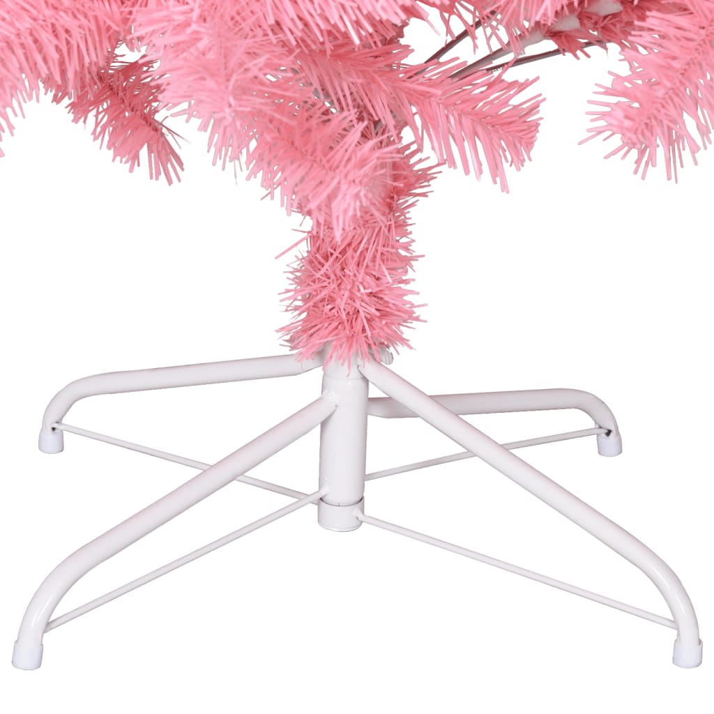 vidaXL Artificial Christmas Tree with Stand Pink 7 ft PVC