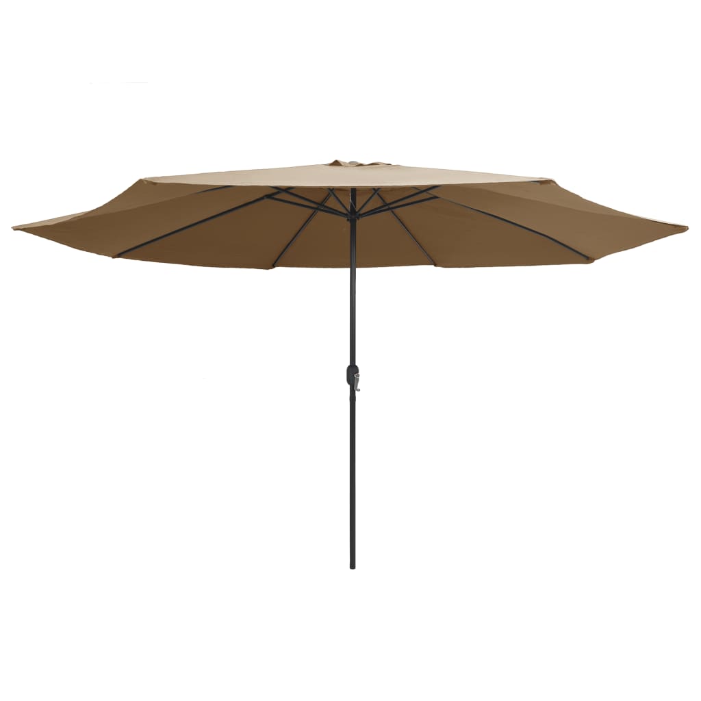 vidaXL Garden Parasol with Metal Pole 153.5" Taupe