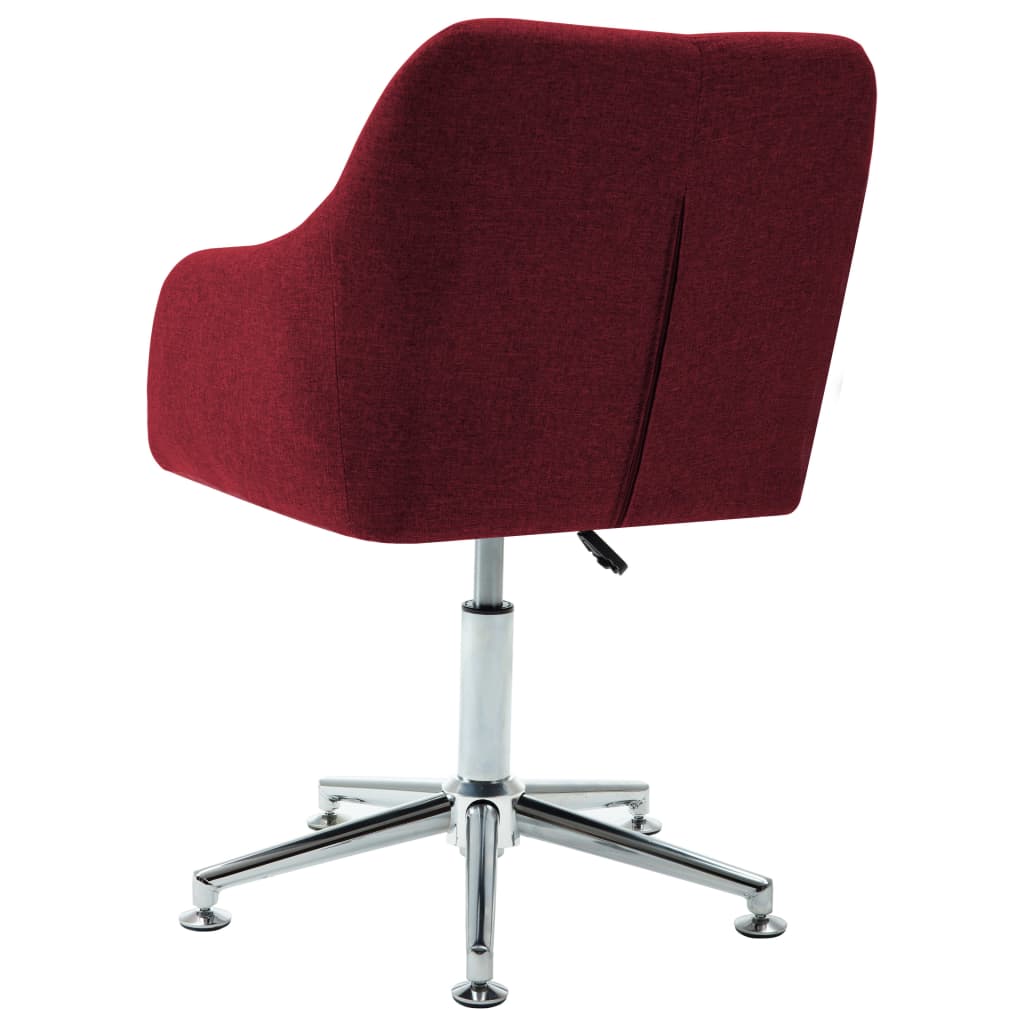 vidaXL Swivel Dining Chairs 2 pcs Wine Red Fabric