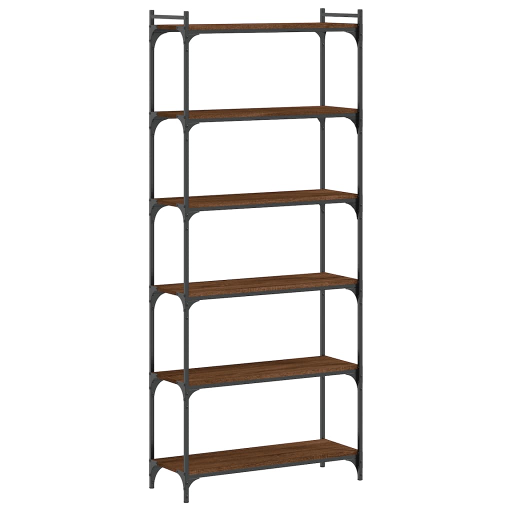 vidaXL Bookcase 6-Tier Brown Oak 31.5"x11.8"x74" Engineered Wood