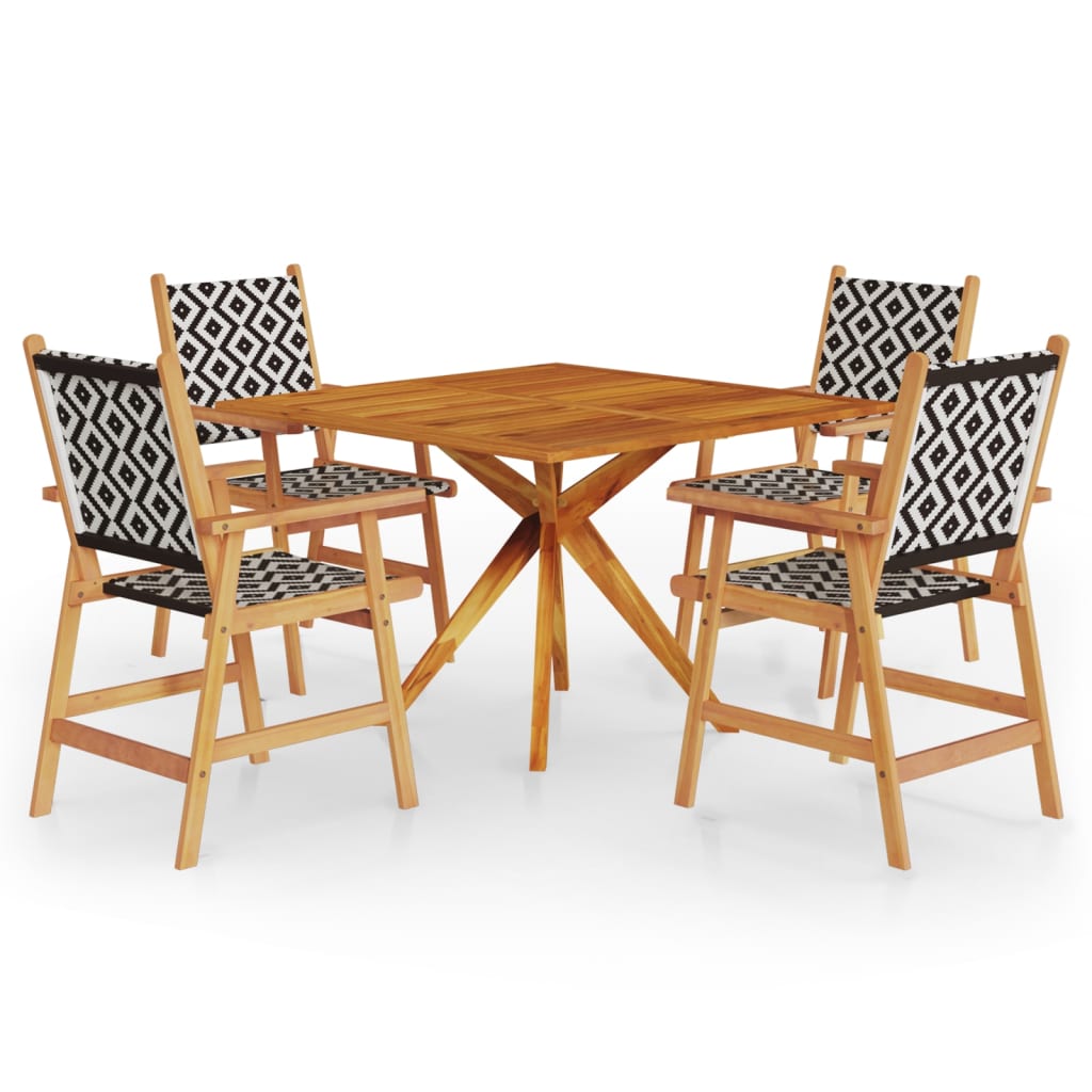 vidaXL 5 Piece Patio Dining Set Solid Wood Acacia