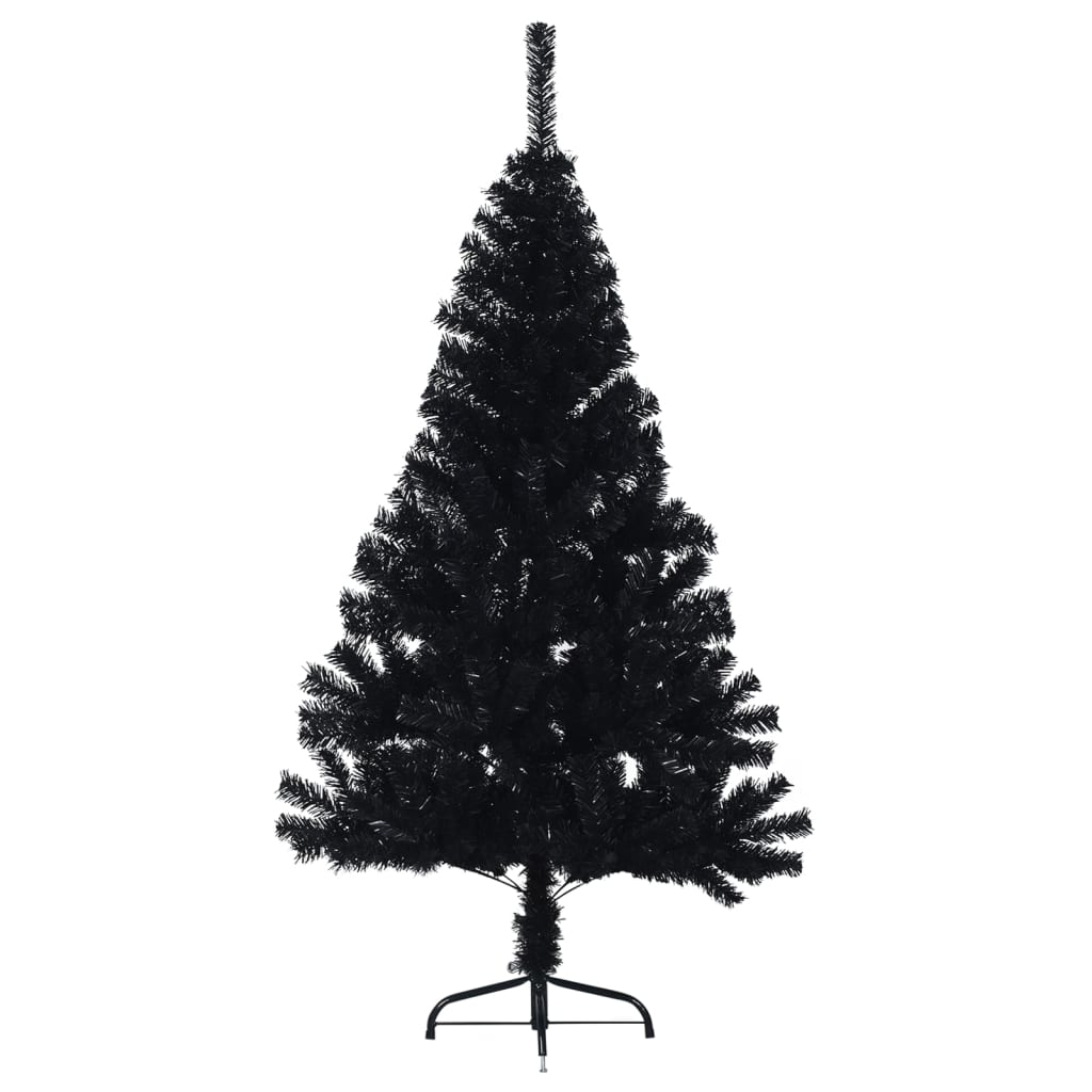 vidaXL Artificial Half Christmas Tree with Stand Black 4 ft PVC