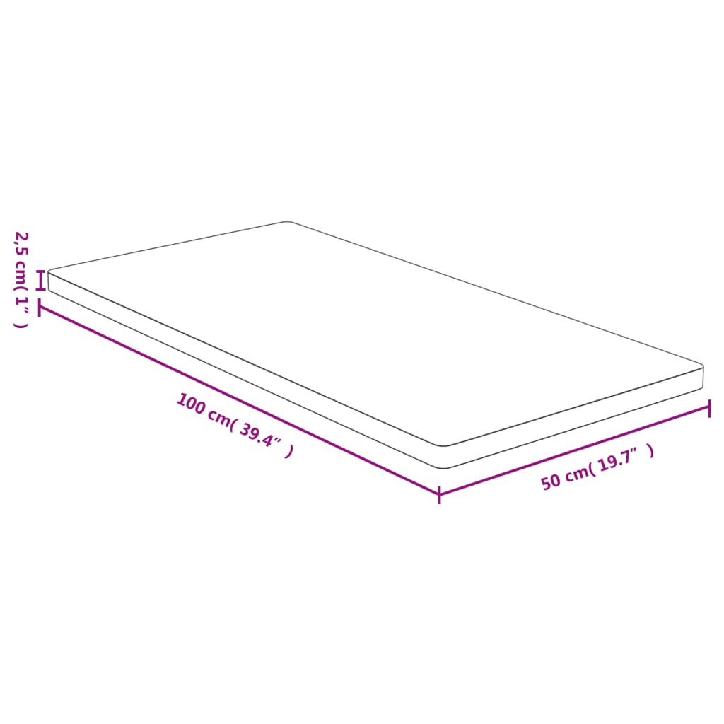 vidaXL Table Top 19.7"x39.4"x1" Bamboo