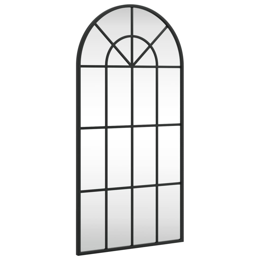 vidaXL Wall Mirror Black 15.7"x31.5" Arch Iron