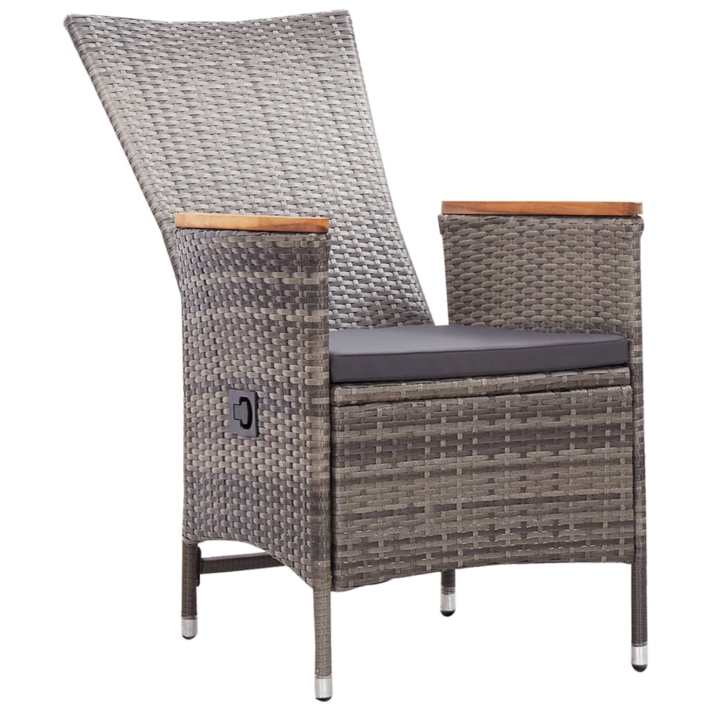 vidaXL 3 Piece Patio Dining Set Gray