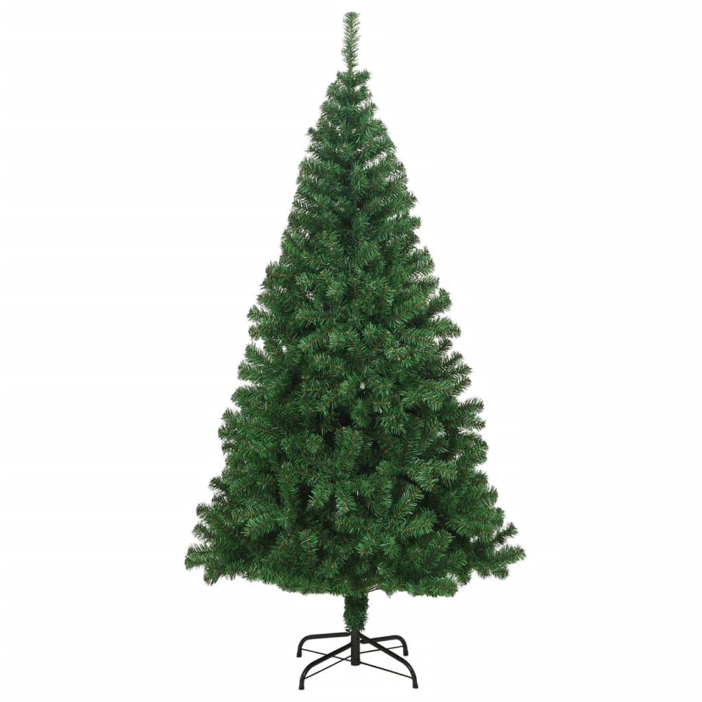 vidaXL Artificial Christmas Tree with Thick Branches Green 7 ft PVC