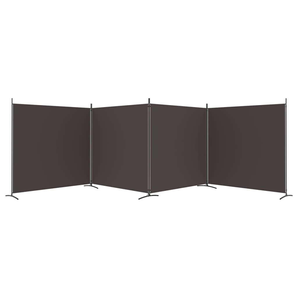 vidaXL 4-Panel Room Divider Brown 274.8"x70.9" Fabric