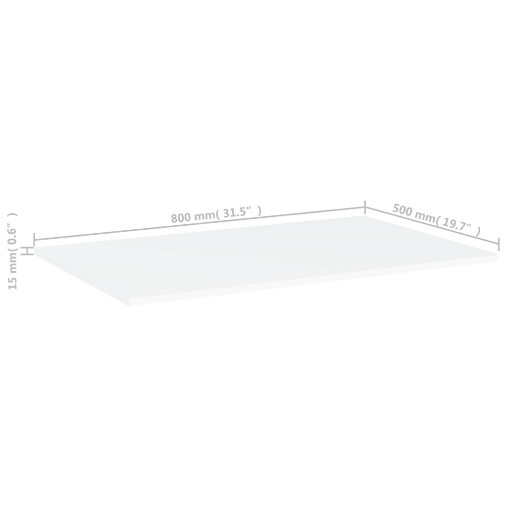 vidaXL Bookshelf Boards 4 pcs White 31.5"x19.7"x0.6" Engineered Wood