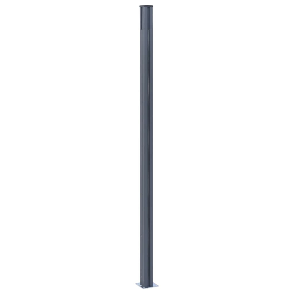 vidaXL Fence Posts 3 pcs Dark Gray 72.8" Aluminum