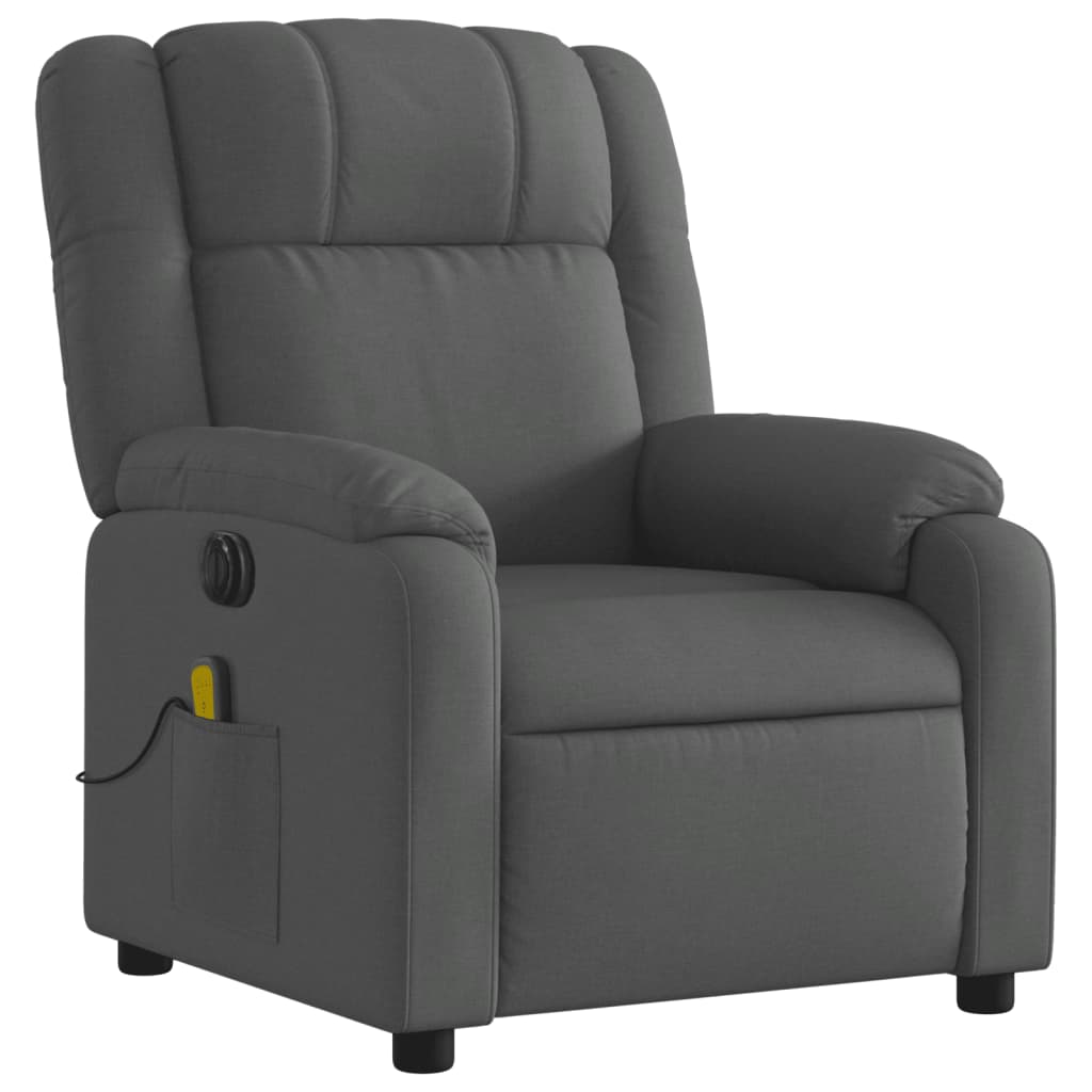 vidaXL Electric Massage Recliner Chair Dark Gray Fabric