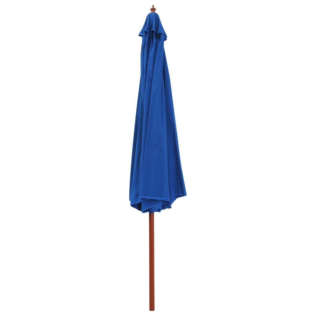 vidaXL Garden Parasol with Wooden Pole 137.8" Blue