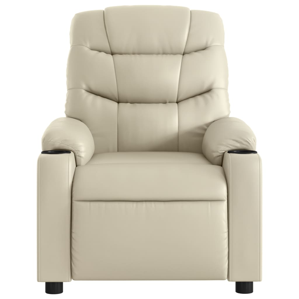 vidaXL Massage Recliner Chair Cream Faux Leather