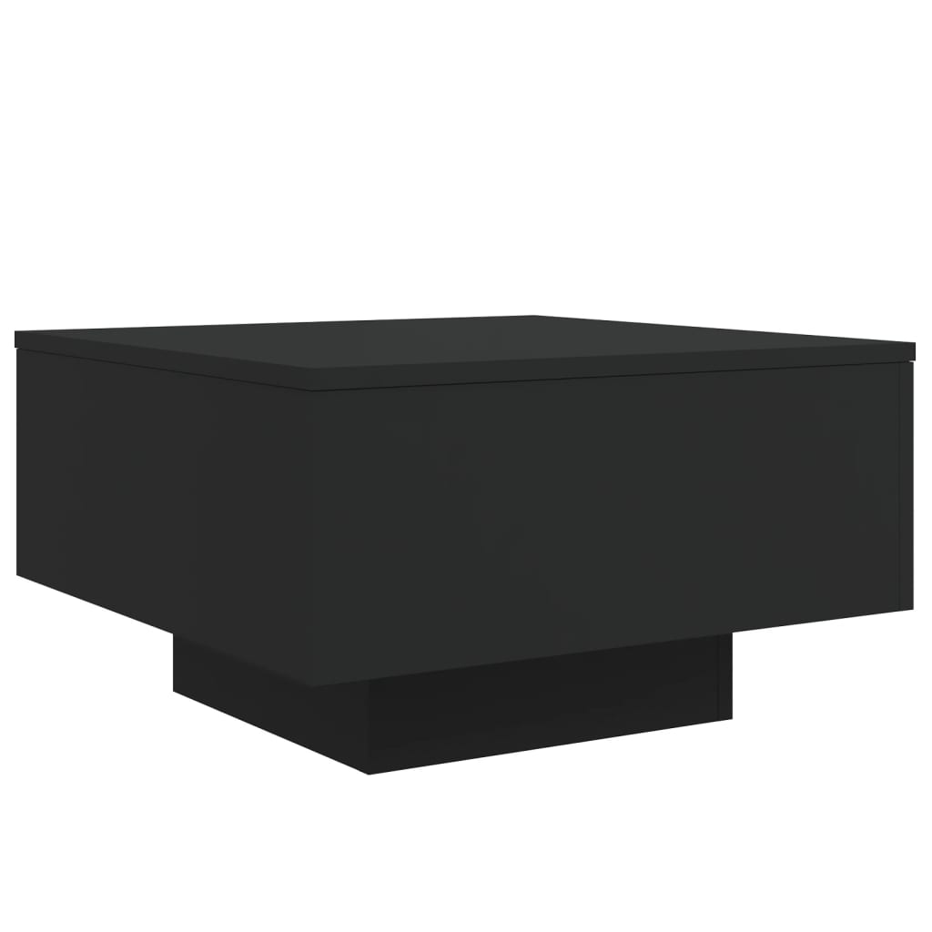 vidaXL Coffee Table Black 21.7"x21.7"x12.2" Engineered Wood