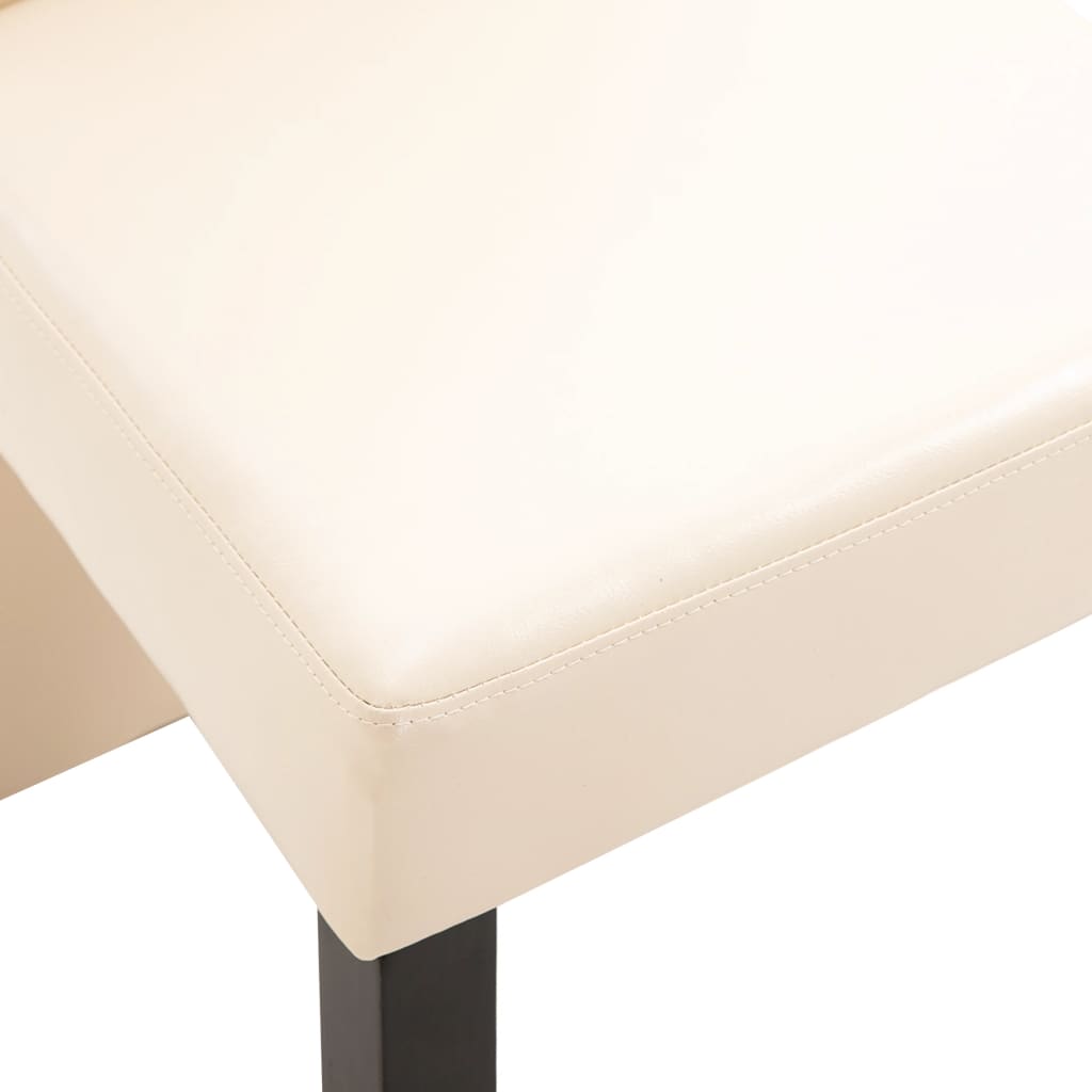 vidaXL Dining Chairs 4 pcs Cream Faux Leather