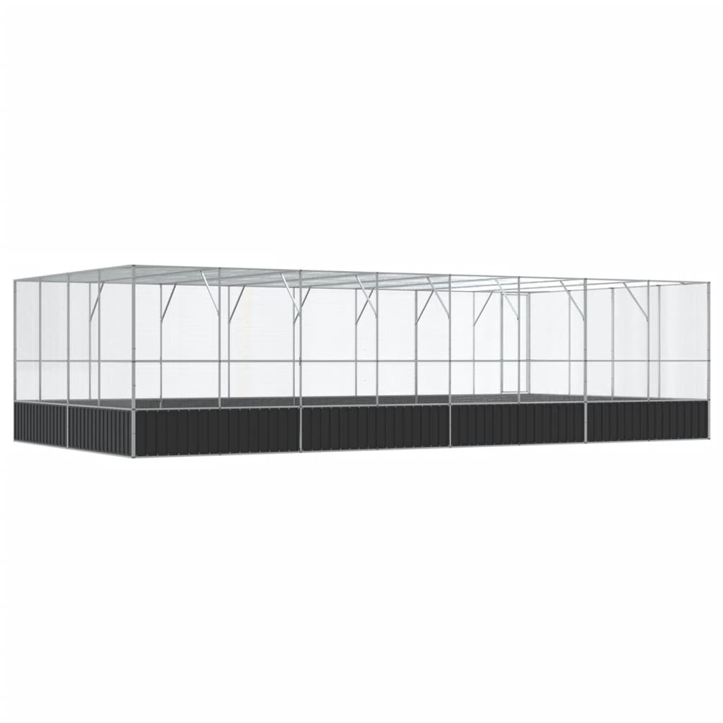 vidaXL Aviary with Extension Silver 327.6"x163"x83.5" Steel