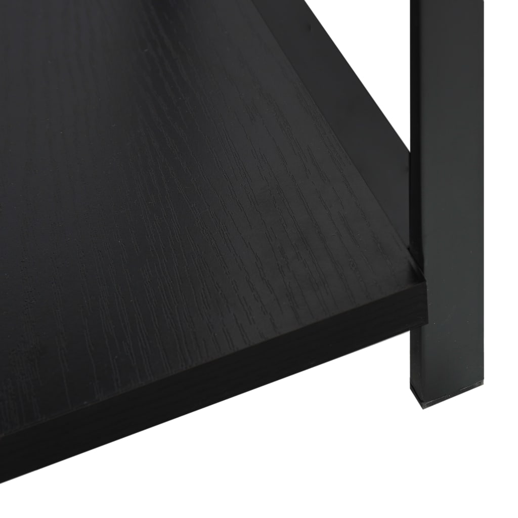 vidaXL Small Straight Book Shelf Black 13.2"x15.6"x31.4" Engineered Wood