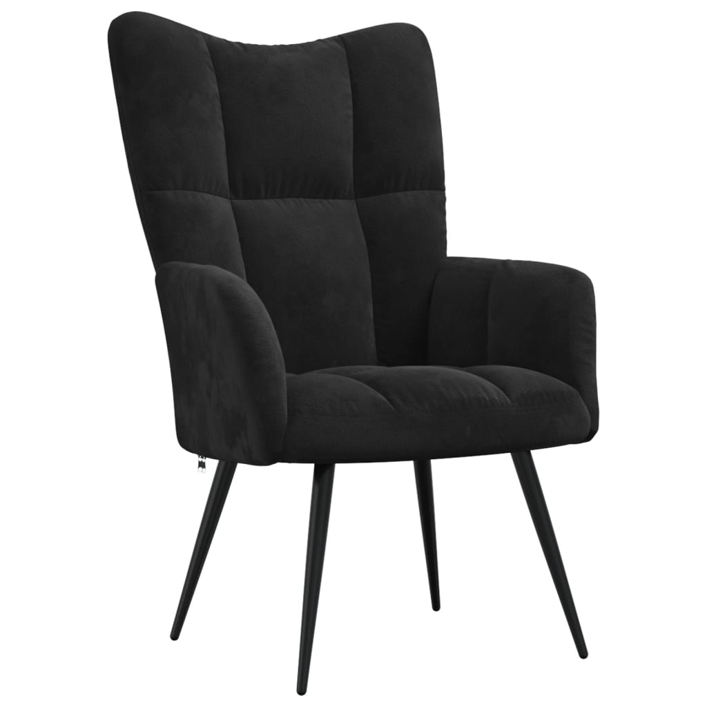 vidaXL Relaxing Chair Black Velvet