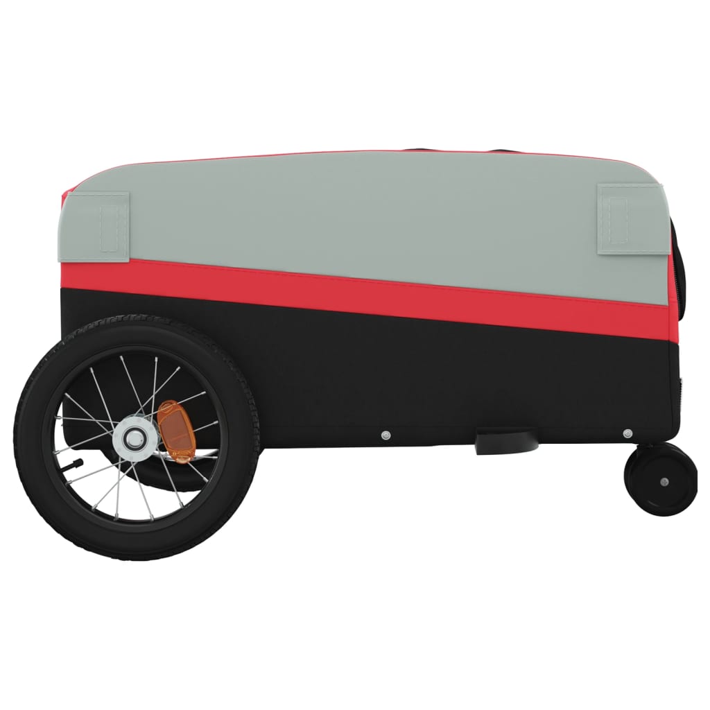 vidaXL Bike Trailer Black and Red 66.1 lb Iron