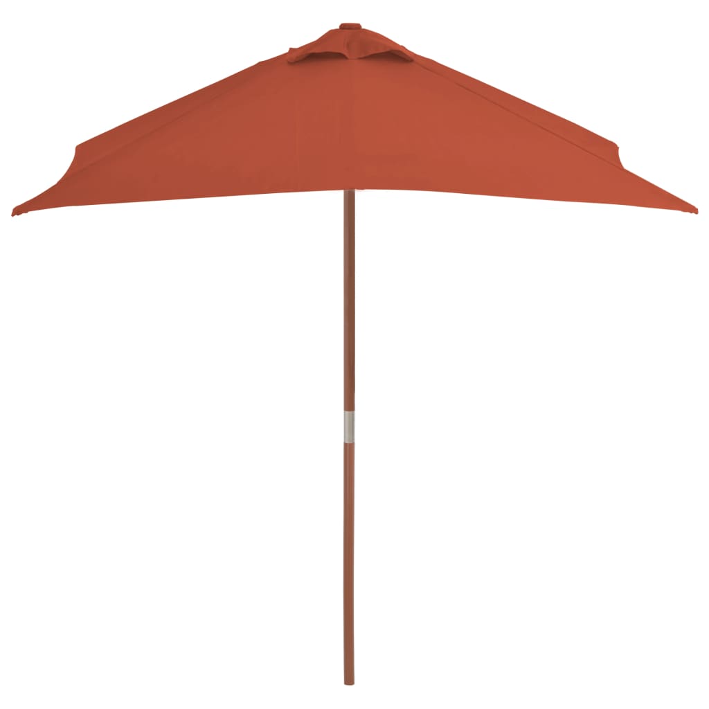 vidaXL Garden Parasol with Wooden Pole 59.1"x78.7" Terracotta