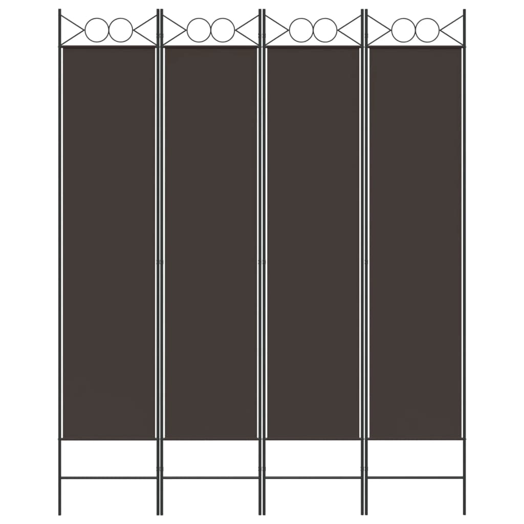 vidaXL 4-Panel Room Divider Brown 63"x78.7" Fabric