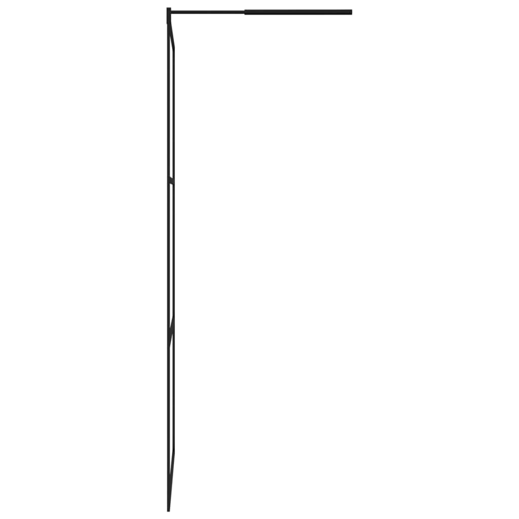 vidaXL Walk-in Shower Wall with Clear ESG Glass Black 45.3"x76.8"