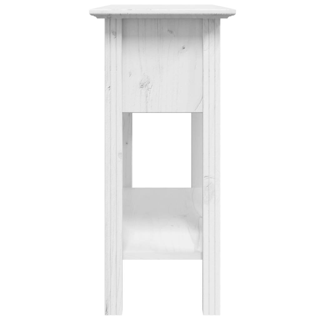 vidaXL Console Table BODO White 35.8"x13.8"x29.1" Solid Wood Pine