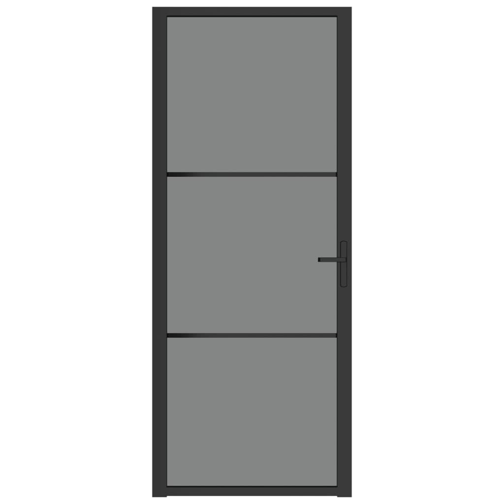 vidaXL Interior Door 32.7"x79.3" Black ESG Glass and Aluminum