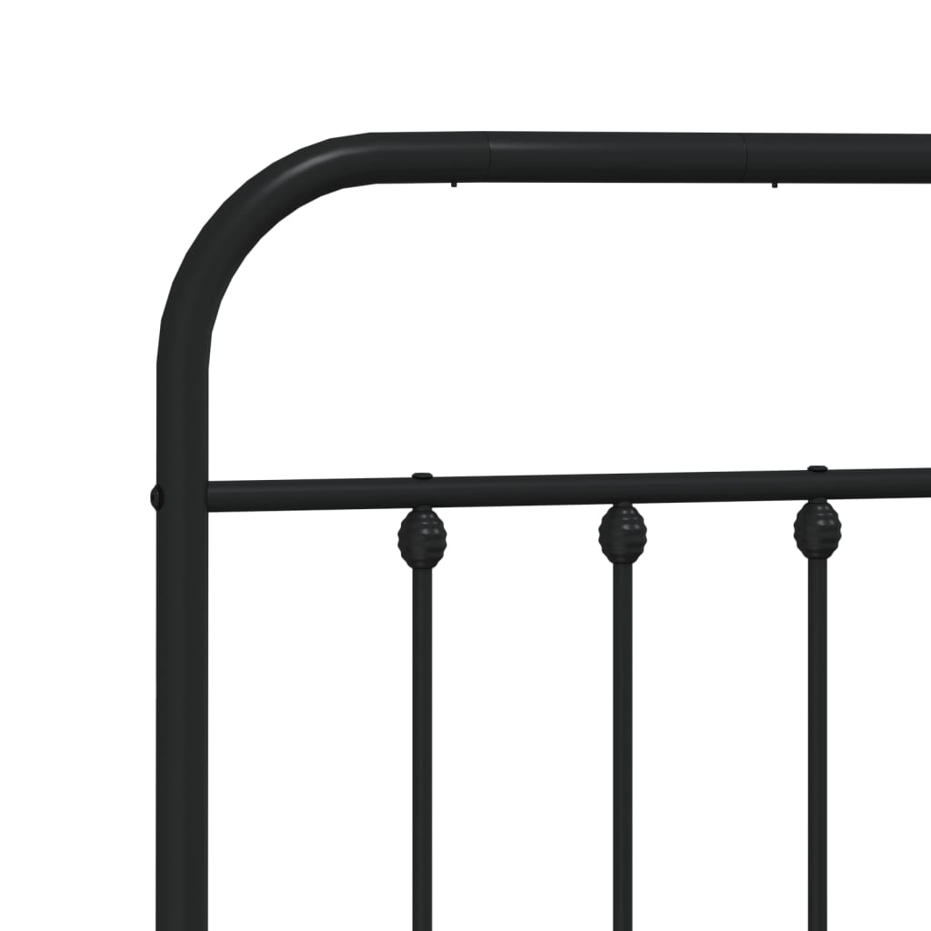 vidaXL Metal Bed Frame with Headboard Black 53.1"x74.8"