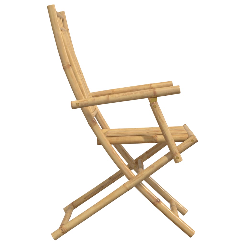 vidaXL Folding Patio Chairs 2 pcs 20.9"x26"x39" Bamboo