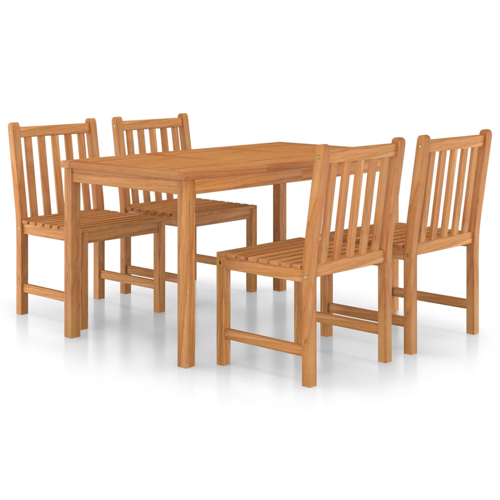 vidaXL 5 Piece Patio Dining Set Solid Teak Wood