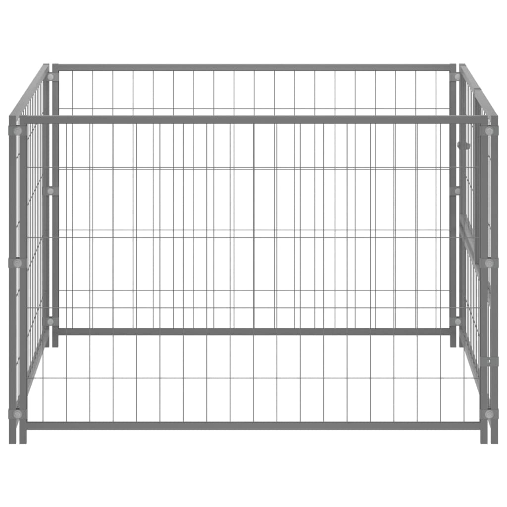 vidaXL Dog Kennel Silver 39.4"x39.4"x27.6" Steel