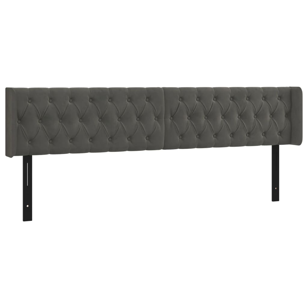 vidaXL LED Headboard Dark Gray 79.9"x6.3"x30.7"/34.6" Velvet