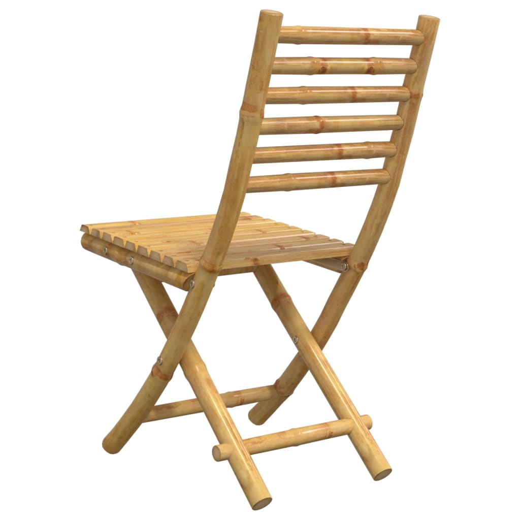 vidaXL Folding Patio Chairs 8 pcs 16.9"x21.3"x34.6" Bamboo