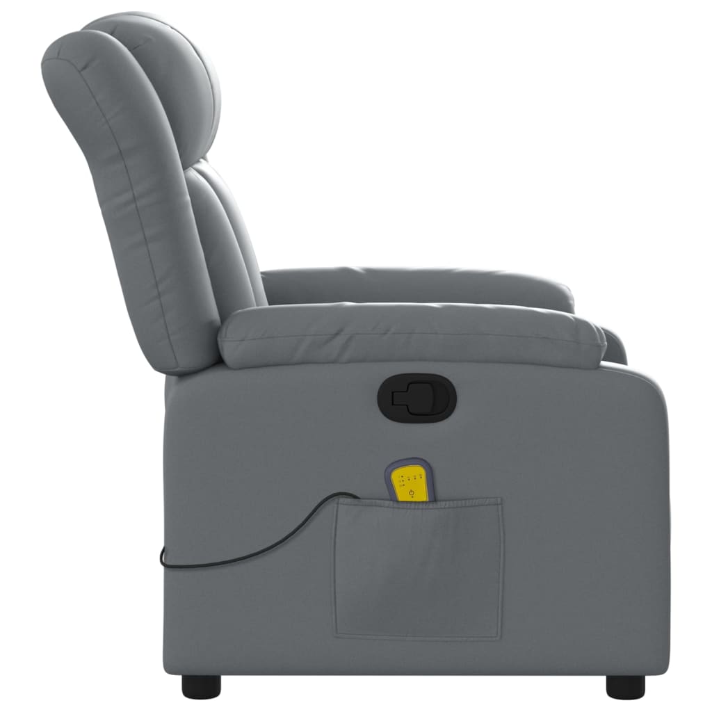 vidaXL Massage Recliner Chair Gray Faux Leather