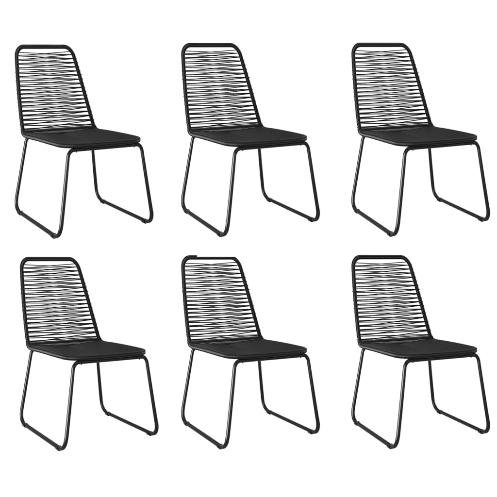 vidaXL 7 Piece Patio Dining Set Black