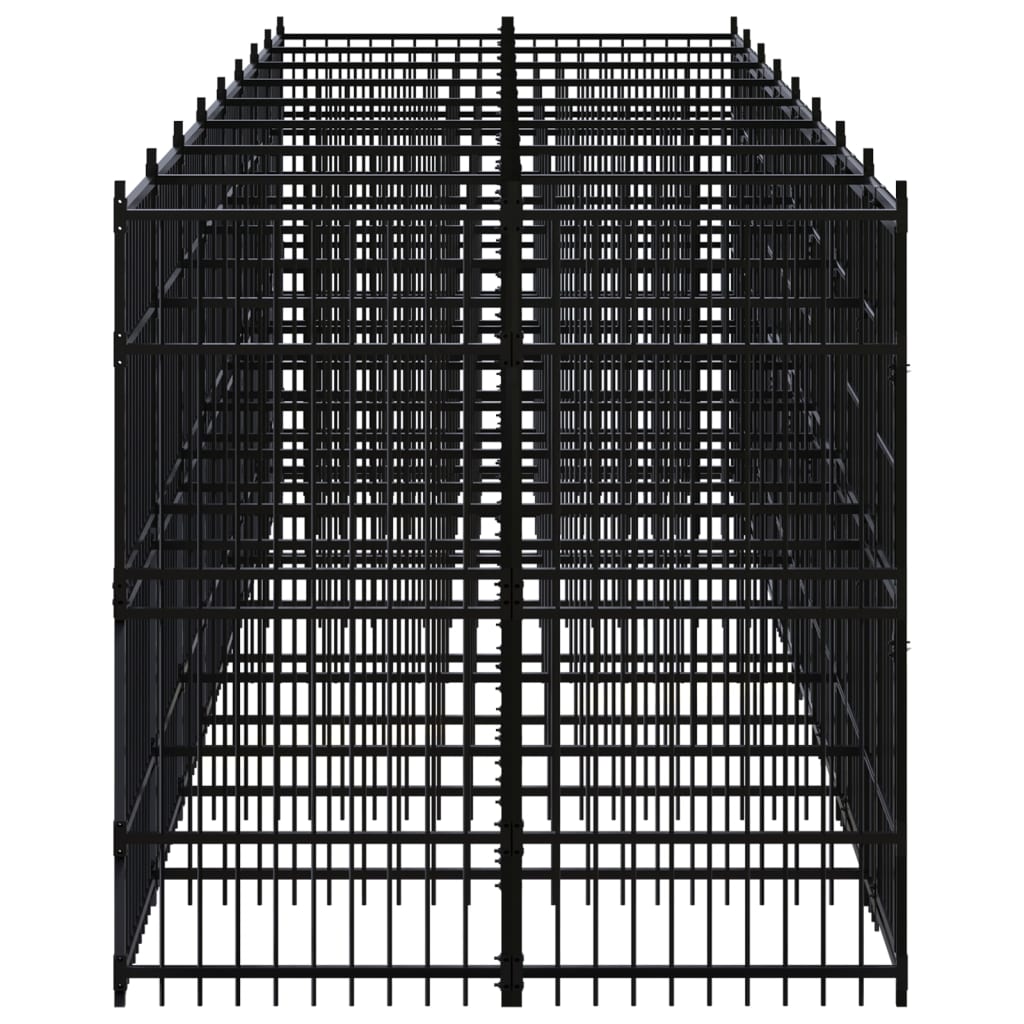 vidaXL Outdoor Dog Kennel Steel 158.8 ft²