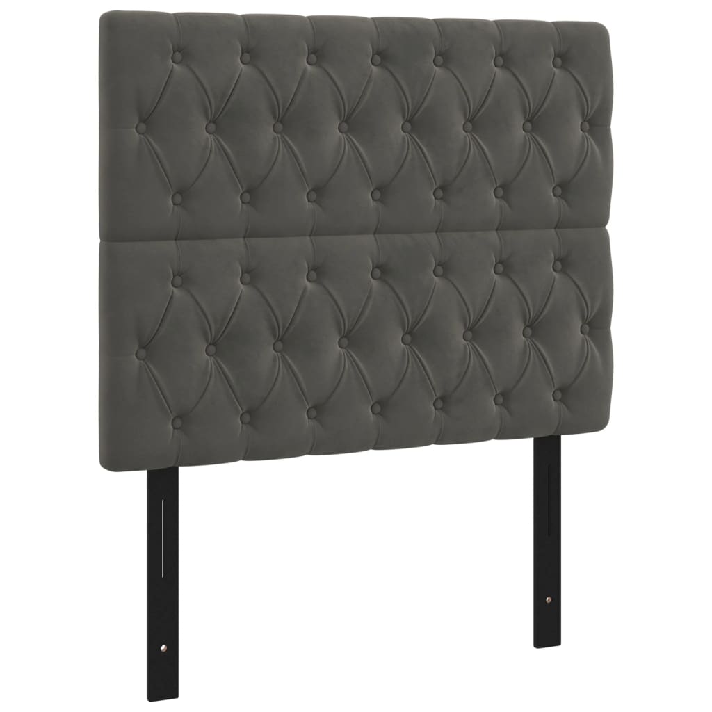 vidaXL LED Headboard Dark Gray 39.4"x2.8"x46.5"/50.4" Velvet