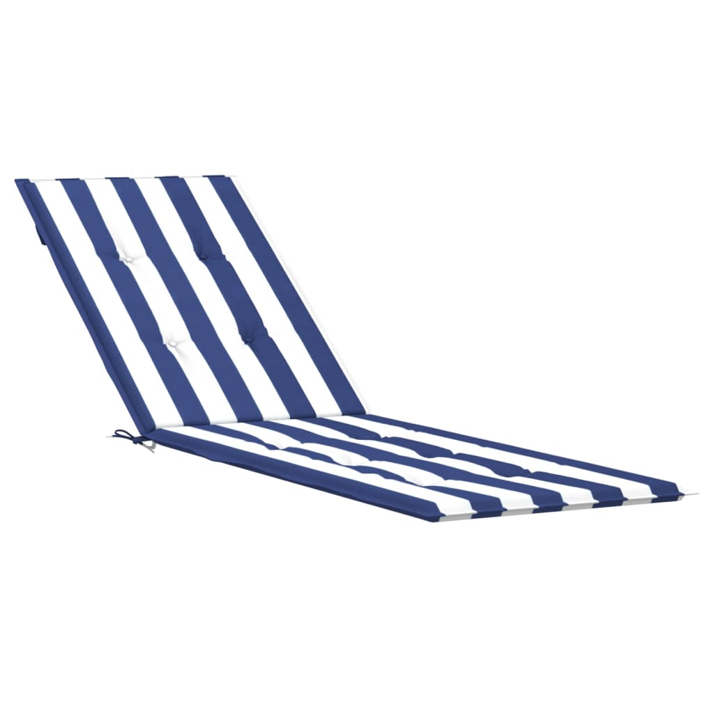 vidaXL Deck Chair Cushion Blue&White Stripe Oxford Fabric