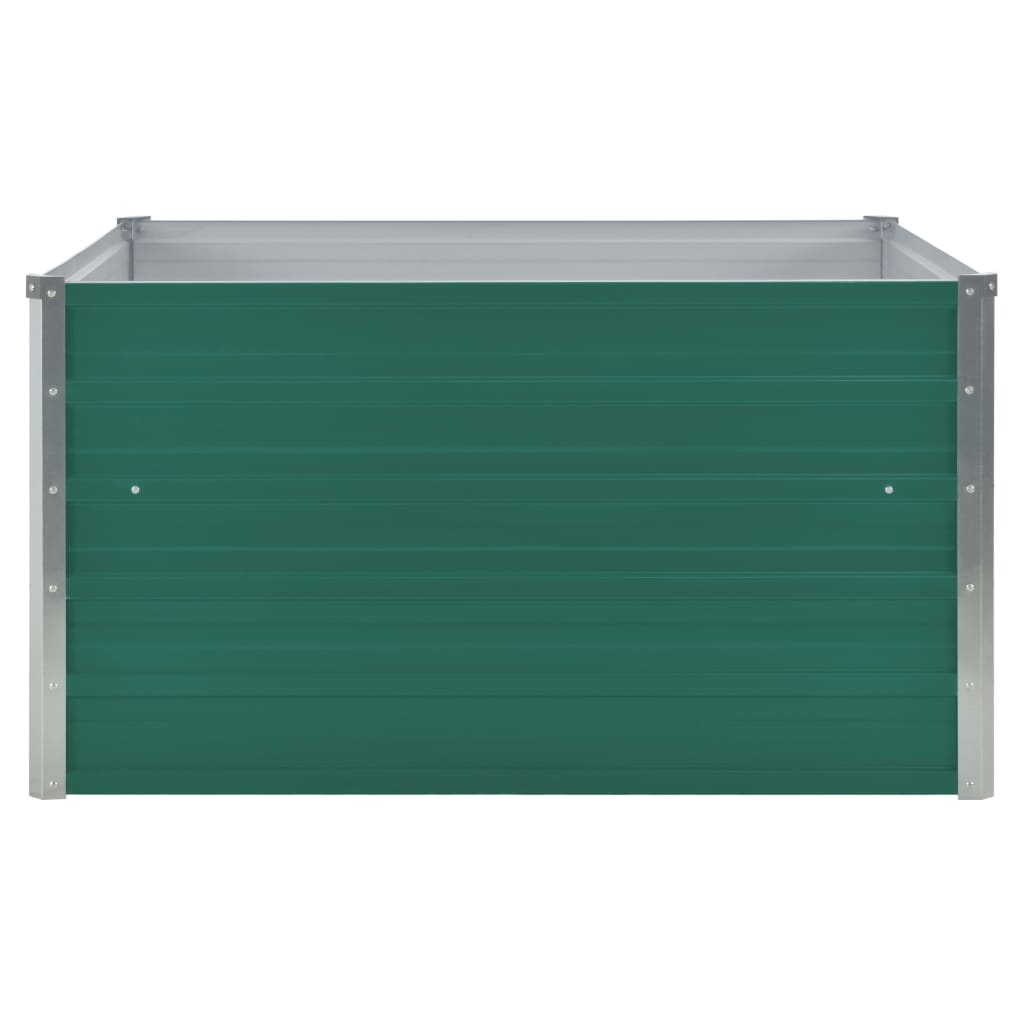 vidaXL Raised Garden Bed 39.4"x39.4"x17.7" Galvanized Steel Green