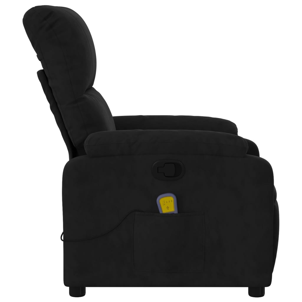 vidaXL Massage Recliner Chair Black Microfiber Fabric