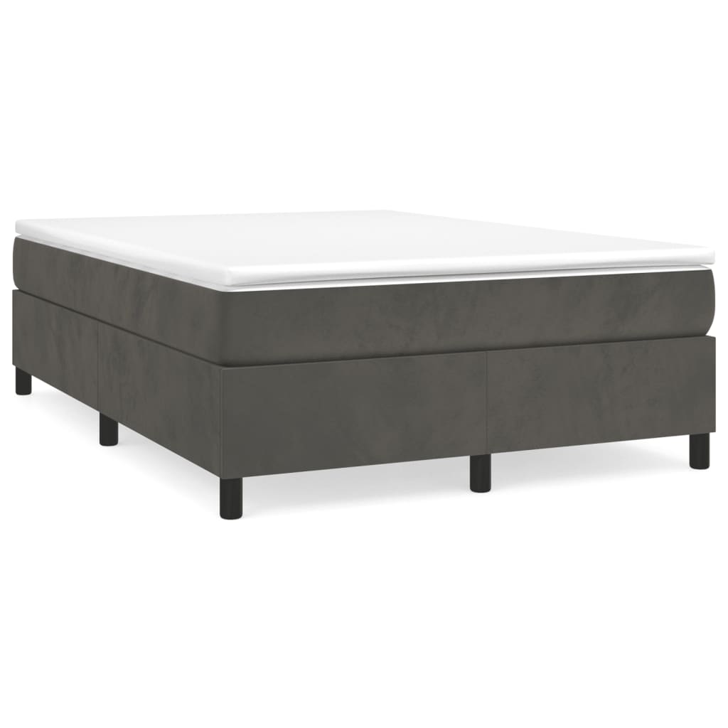 vidaXL Bed Frame Dark Gray 53.9"x74.8" Full Velvet