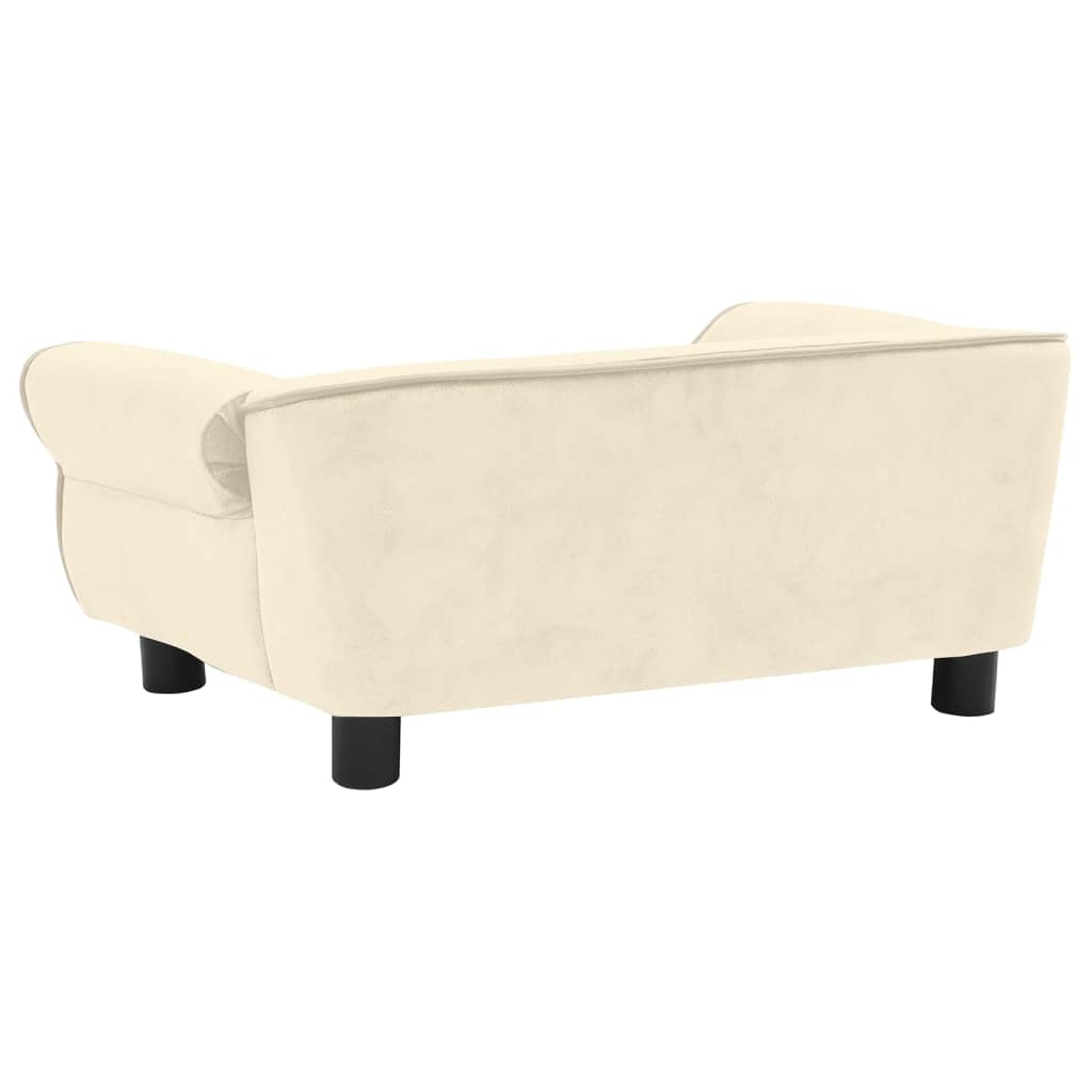 vidaXL Dog Sofa Cream 28.3"x17.7"x11.8" Plush