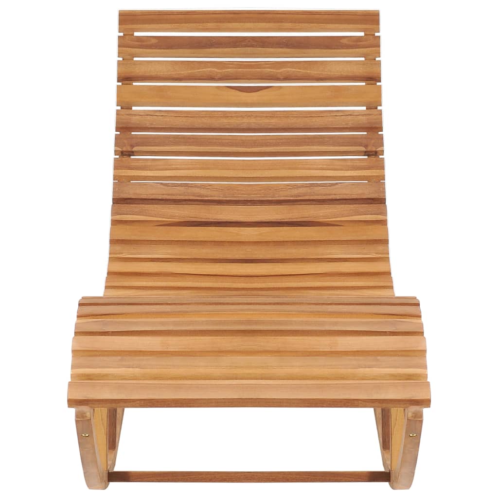 vidaXL Rocking Sun Lounger with Cushion Solid Teak Wood