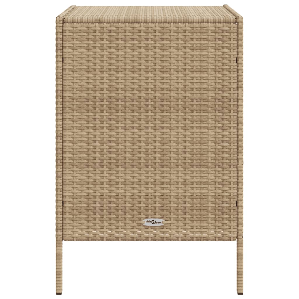 vidaXL Patio Storage Cabinet Beige 21.7"x23.2"x31.5" Poly Rattan