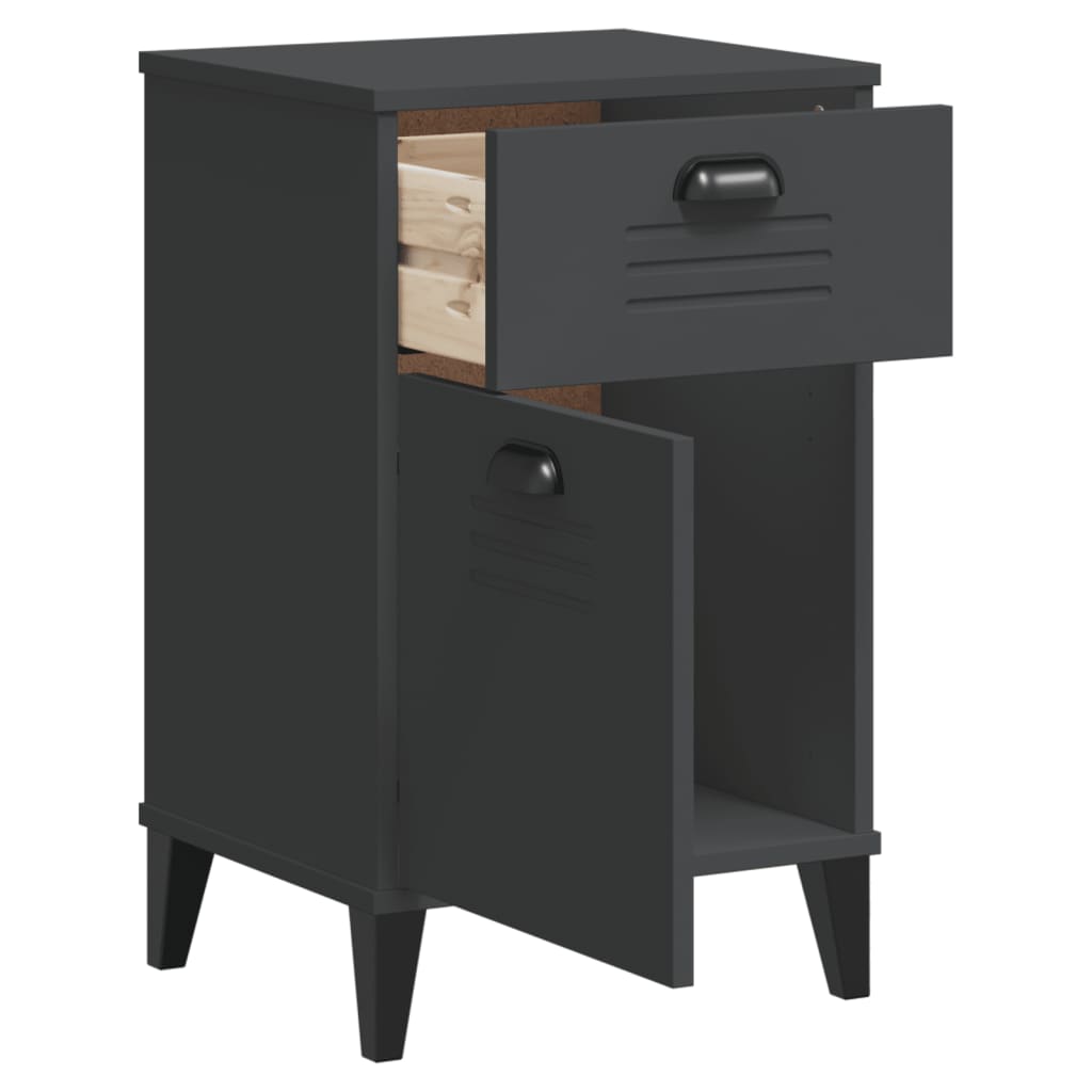 vidaXL Bedside Cabinet VIKEN Anthracite Gray Engineered Wood