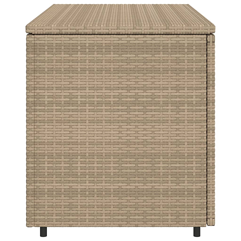 vidaXL Patio Storage Cabinet Beige 43.3"x21.7"x23.8" Poly Rattan