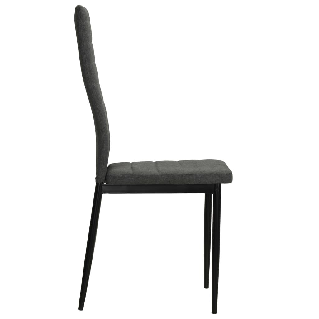 vidaXL Dining Chairs 4 pcs Dark Gray Fabric