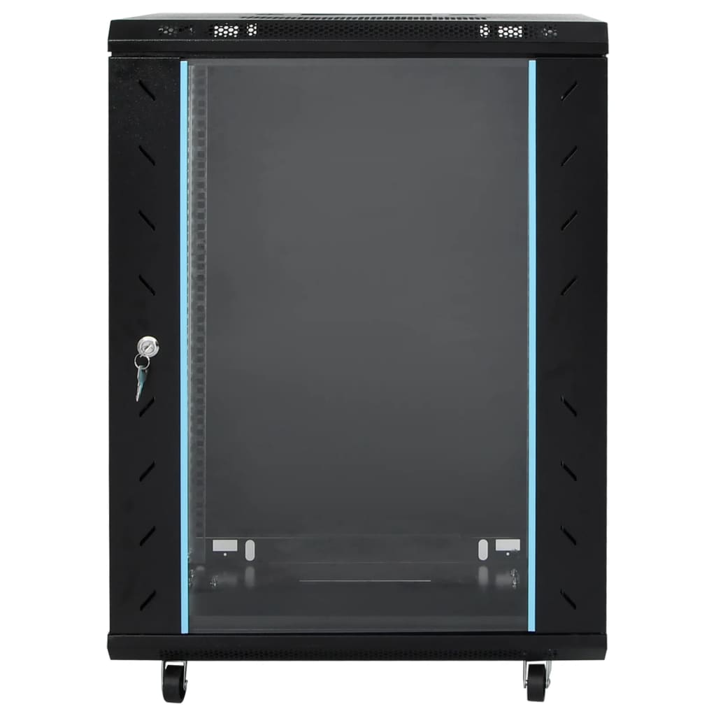 vidaXL 15U Network Cabinet 19" IP20 Black 20.9"x15.7"x31.5"