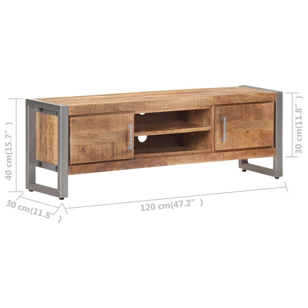 vidaXL TV Stand 47.2"x11.8"x15.7" Rough Mango Wood