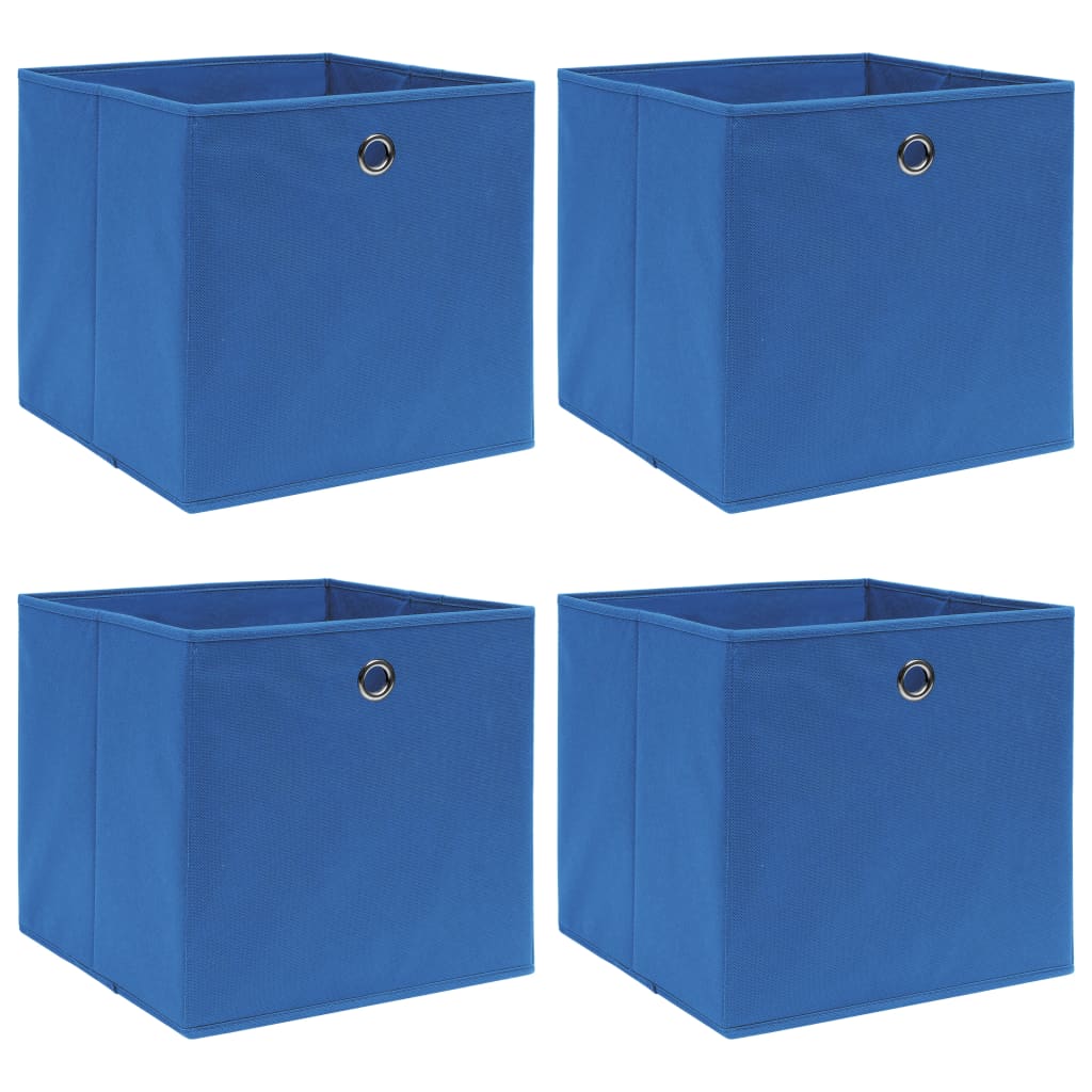 vidaXL Storage Boxes 4 pcs Blue 12.6"x12.6"x12.6" Fabric